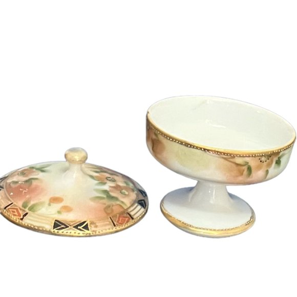 NIPPON Hand painted ceramic trinket box - Picture 3 of 3